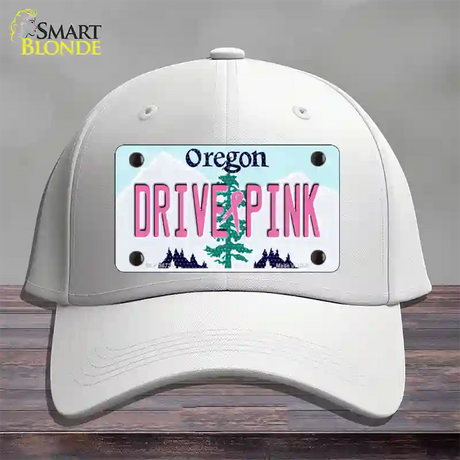 Drive Pink Oregon Novelty License Plate Hat Cotton / White