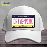 Drive Pink Pennsylvania Novelty License Plate Hat Cotton / White