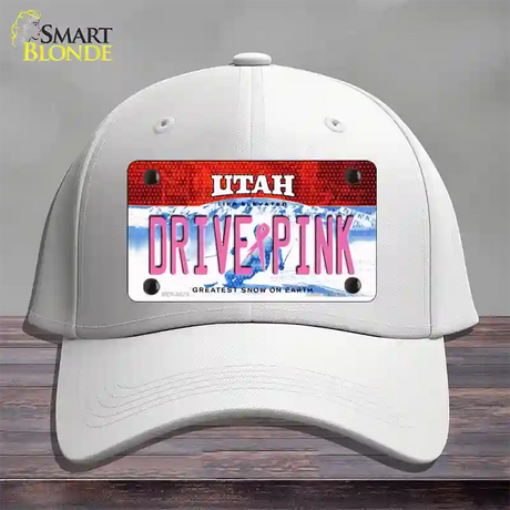 Drive Pink Utah Novelty License Plate Hat Cotton / White