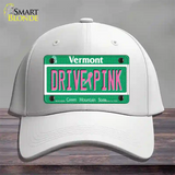 Drive Pink Vermont Novelty License Plate Hat Cotton / White