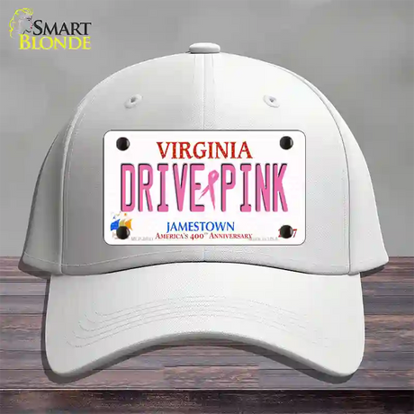 Drive Pink Virginia Novelty License Plate Hat Cotton / White