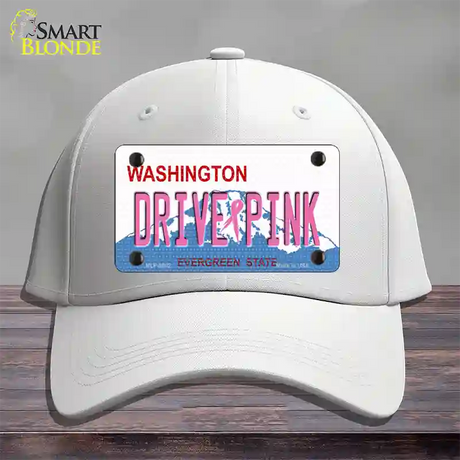 Drive Pink Washington Novelty License Plate Hat Cotton / White