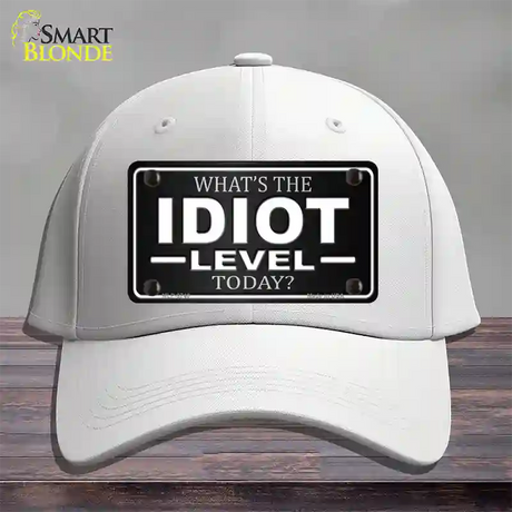 Idiot Level Novelty License Plate Hat Cotton / White