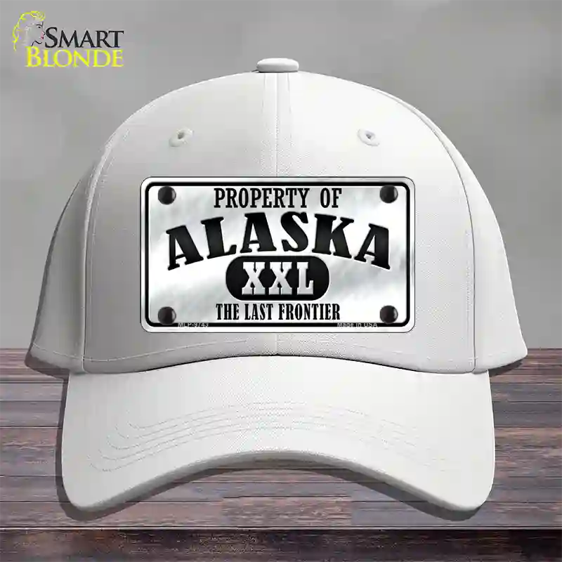 Property Of Alaska Novelty License Plate Hat Cotton / White