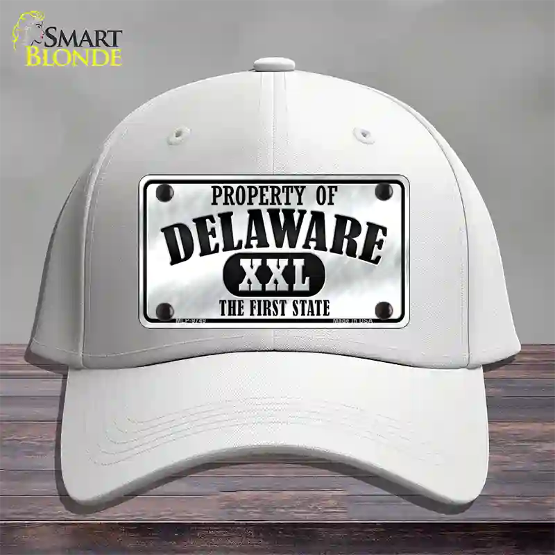 Property Of Delaware Novelty License Plate Hat Cotton / White