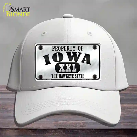 Property Of Iowa Novelty License Plate Hat Cotton / White