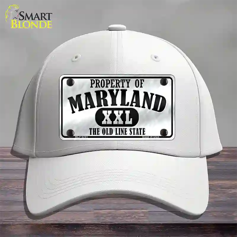 Property Of Maryland Novelty License Plate Hat Cotton / White