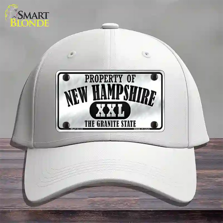 Property Of New Hampshire Novelty License Plate Hat Cotton / White