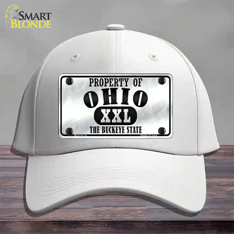 Property Of Ohio Novelty License Plate Hat Cotton / White