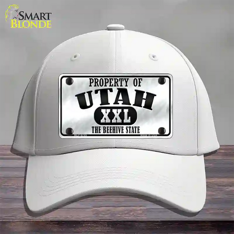 Property Of Utah Novelty License Plate Hat Cotton / White