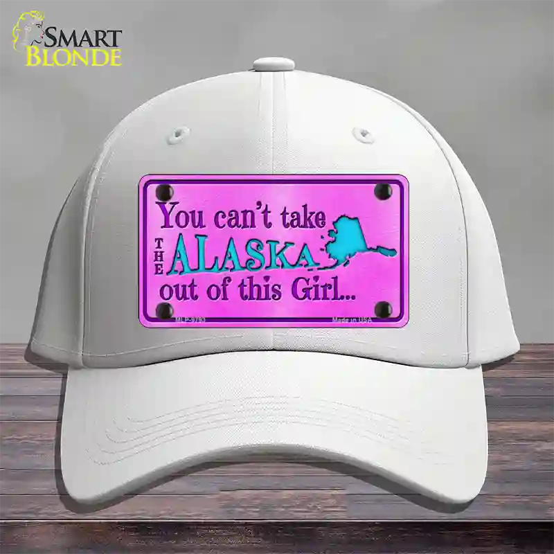 Alaska Girl Novelty License Plate Hat Cotton / White