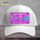 Illinois Girl Novelty License Plate Hat Cotton / White