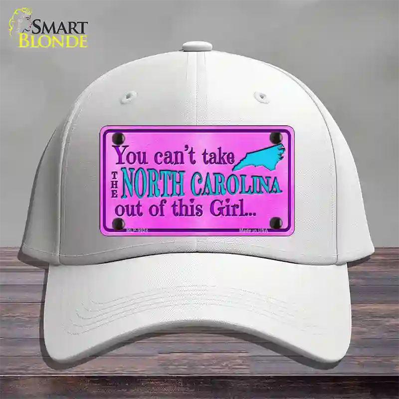 North Carolina Girl Novelty License Plate Hat Cotton / White