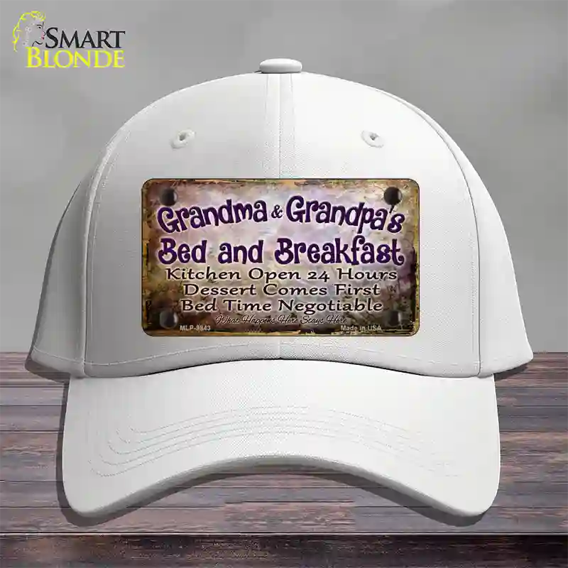 Grandma And Grandpa Bed & Breakfast Novelty License Plate Hat Cotton / White