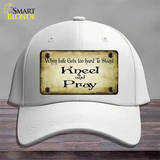 Kneel And Pray Novelty License Plate Hat Cotton / White