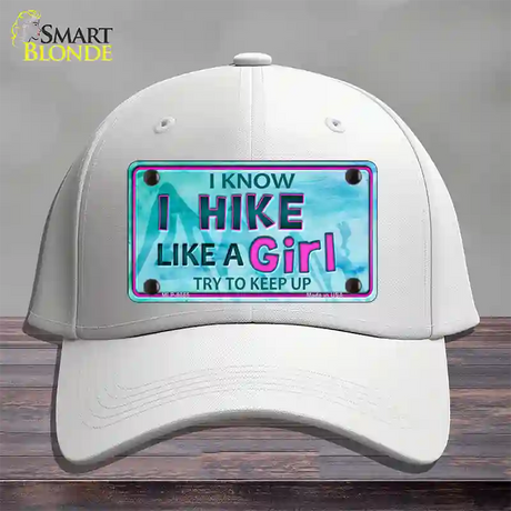 Hike Like A Girl Novelty License Plate Hat Cotton / White