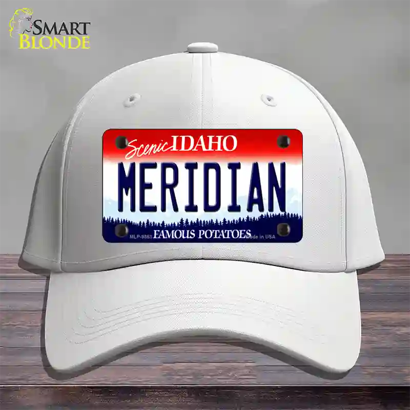 Meridian Idaho Novelty License Plate Hat Cotton / White