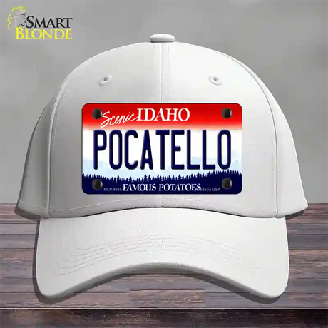 Pocatello Idaho Novelty License Plate Hat Cotton / White