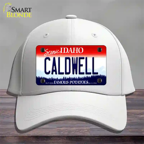 Caldwell Idaho Novelty License Plate Hat Cotton / White