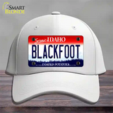 Blackfoot Idaho Novelty License Plate Hat Cotton / White