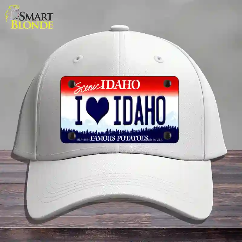 Love Idaho Novelty License Plate Hat Cotton / White