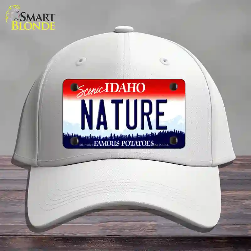 Nature Idaho Novelty License Plate Hat Cotton / White