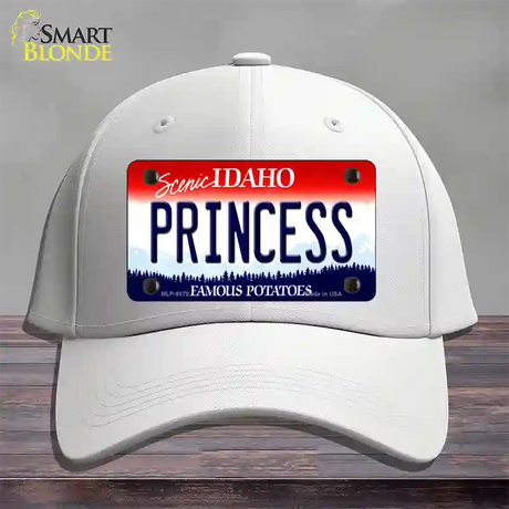 Princess Idaho Novelty License Plate Hat Cotton / White