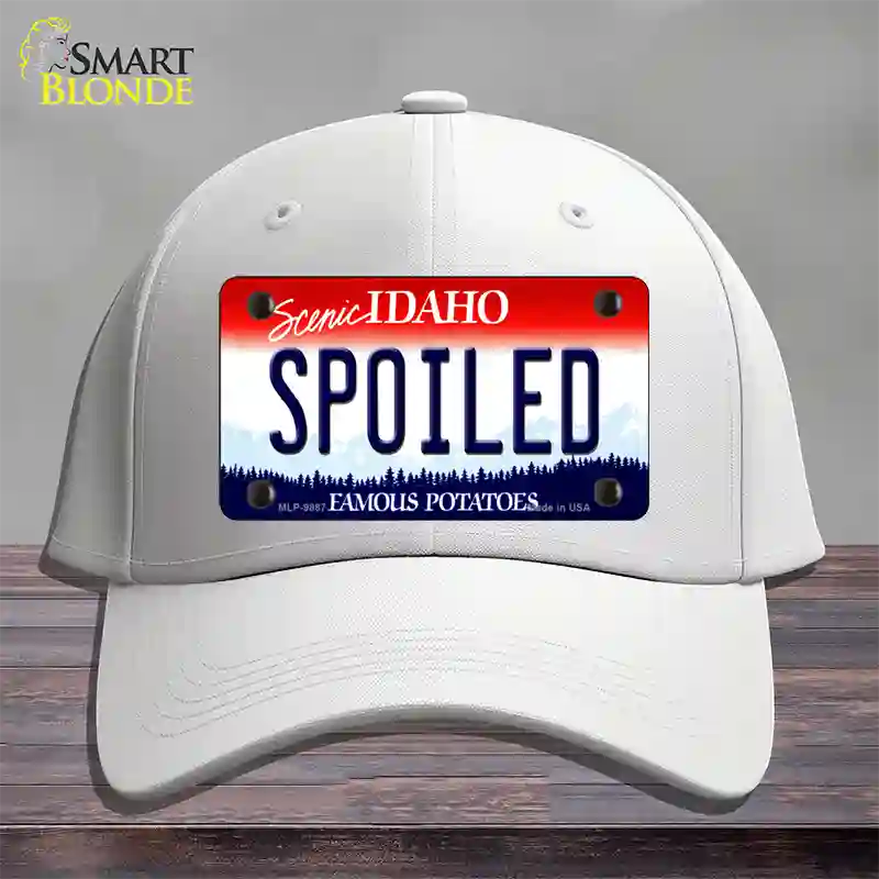 Spoiled Idaho Novelty License Plate Hat Cotton / White