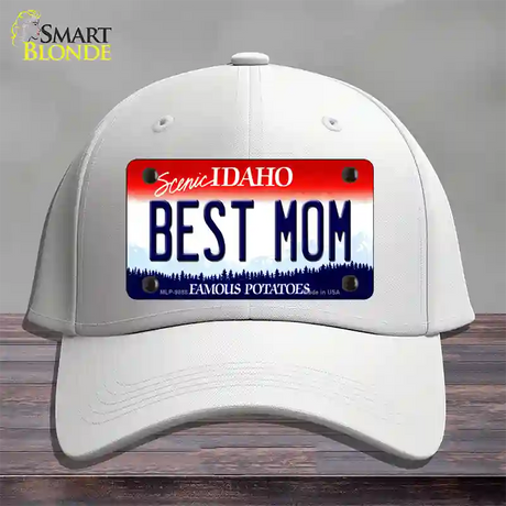 Best Mom Idaho Novelty License Plate Hat Cotton / White