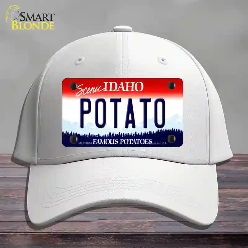 Potato Idaho Novelty License Plate Hat Cotton / White