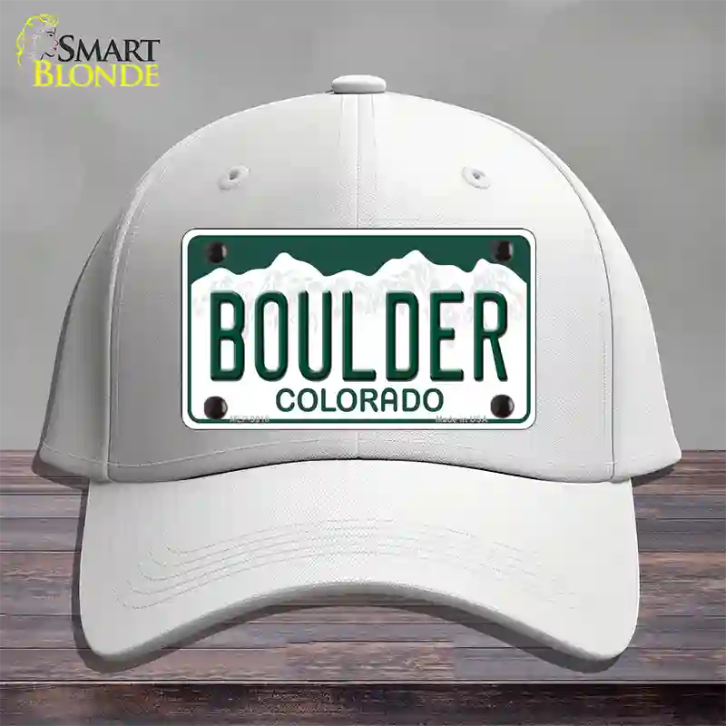 Boulder Colorado Novelty License Plate Hat Cotton / White