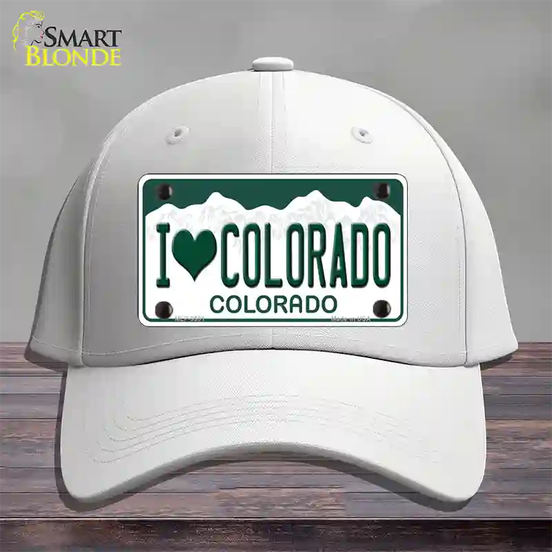 I Love Colorado Novelty License Plate Hat Cotton / White