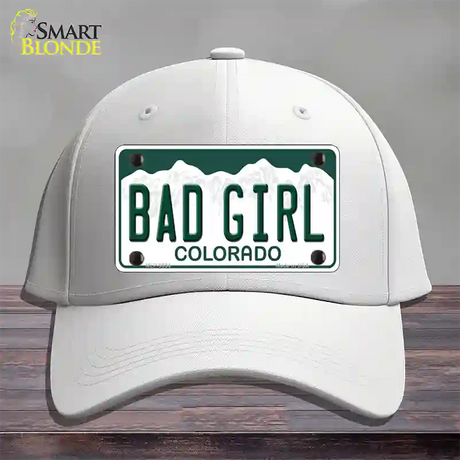 Bad Girl Colorado Novelty License Plate Hat Cotton / White