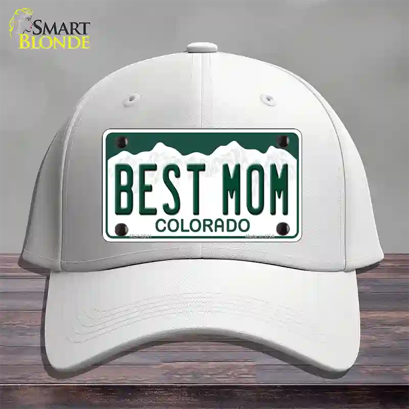 Best Mom Colorado Novelty License Plate Hat Cotton / White