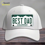 Best Dad Colorado Novelty License Plate Hat Cotton / White