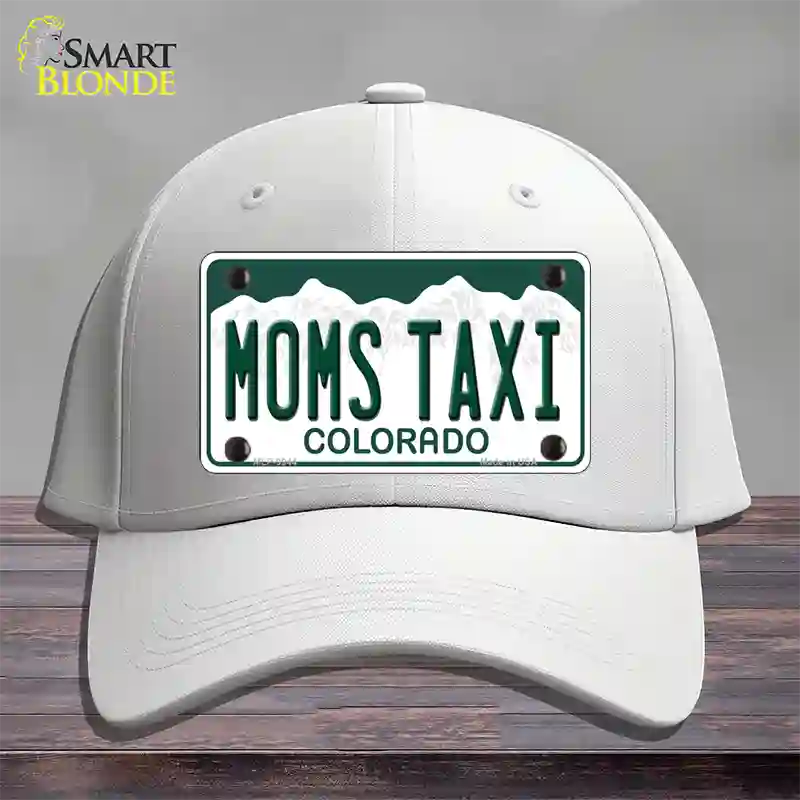 Moms Taxi Colorado Novelty License Plate Hat Cotton / White