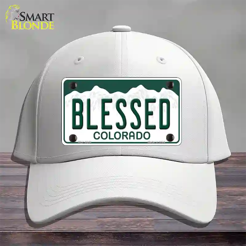 Blessed Colorado Novelty License Plate Hat Cotton / White