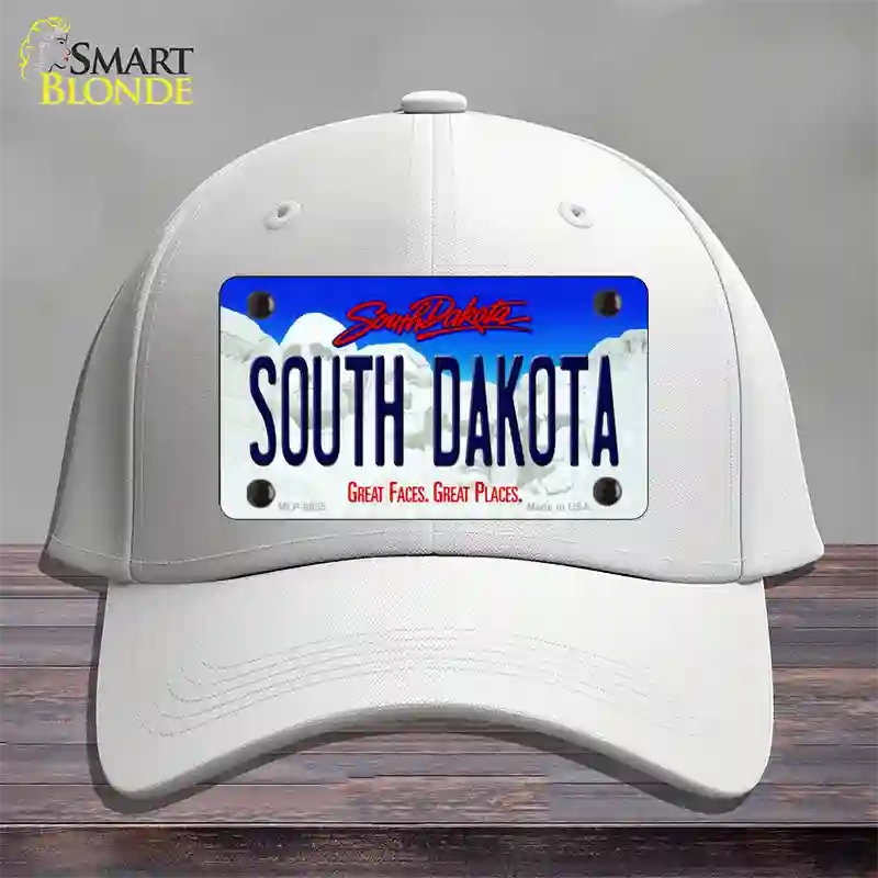 South Dakota Rushmore Novelty License Plate Hat Cotton / White