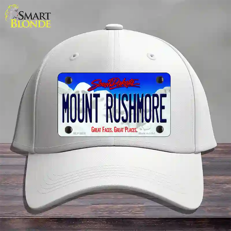 Mount Rushmore South Dakota Novelty License Plate Hat Cotton / White