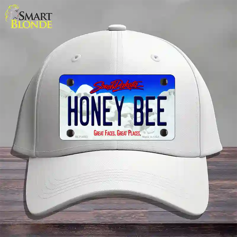 Honey Bee South Dakota Novelty License Plate Hat Cotton / White