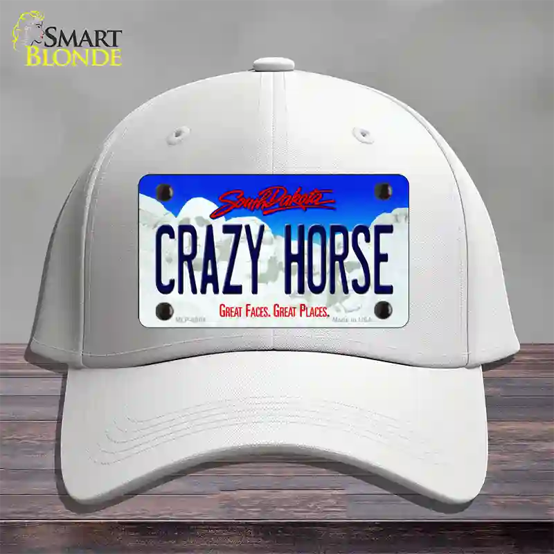 Crazy Horse South Dakota Novelty License Plate Hat Cotton / White