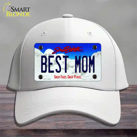 Best Mom South Dakota Novelty License Plate Hat Cotton / White