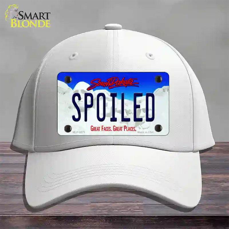 Spoiled South Dakota Novelty License Plate Hat Cotton / White