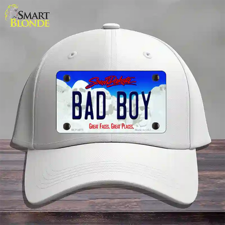 Bad Boy South Dakota Novelty License Plate Hat Cotton / White