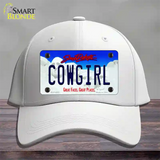 Cowgirl South Dakota Novelty License Plate Hat Cotton / White