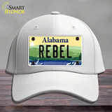 Rebel Alabama Novelty License Plate Hat Cotton / White