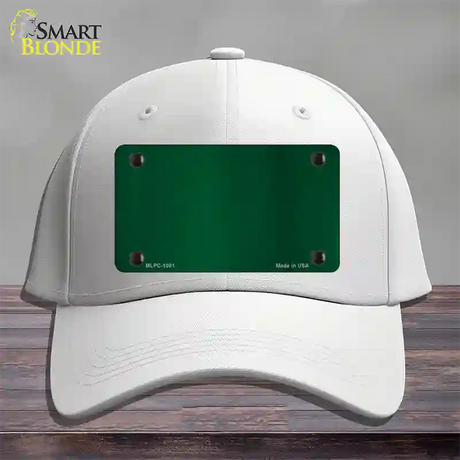 Green Metallic Solid Novelty License Plate Hat Cotton / White