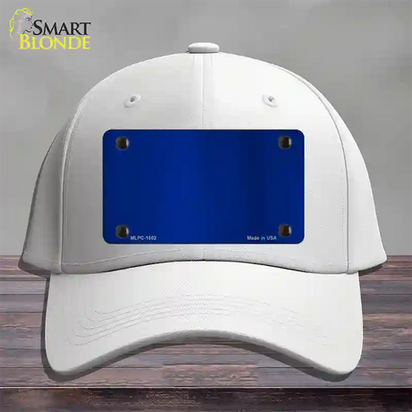 Blue Metallic Solid Novelty License Plate Hat Cotton / White