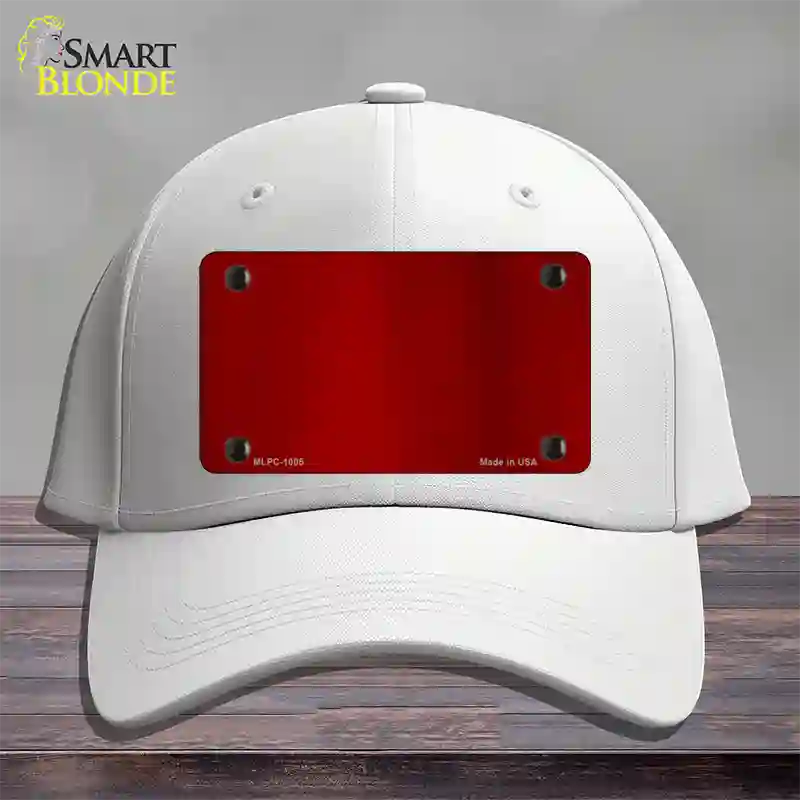 Red Metallic Solid Novelty License Plate Hat Cotton / White