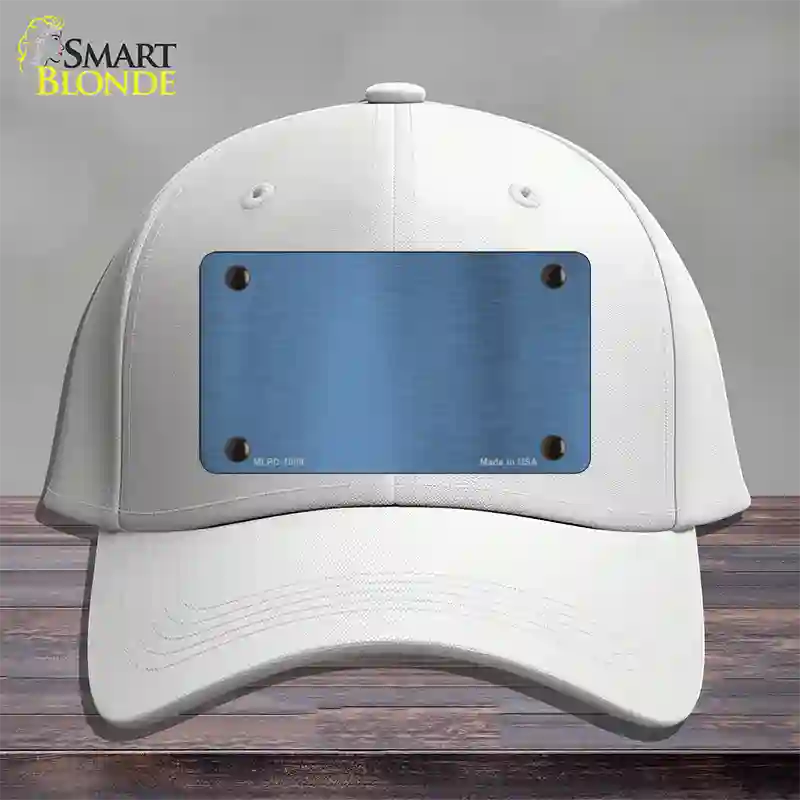 Light Blue Metallic Solid Novelty License Plate Hat Cotton / White